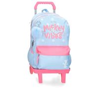 Disney Joumma Mickey Vibes Mochila Doble Compartimento con Carro Portátil 15,6 Pulgadas Azul 31x44x15 cms Poliéster 24,68L