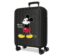 Joumma Disney Mickey Waiting Maleta de Cabina Negro 40x55x20 cms rígida 2,8 kgs Cierre TSA Integrado ABS 2,8 kgs 37L Extensible Equipaje de Mano