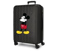 Joumma Disney Mickey Waiting Maleta Mediana Negro 48x65x27 cms rígida 3,5 kgs Cierre TSA Integrado ABS 3,5 kgs 72L Extensible
