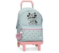 Disney Joumma Mickey y Minnie Kisses Mochila Adaptable a Carro Azul 32x42x15 cms Poliéster 20,46L