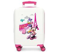 Disney Joumma Minnie & Daisy Paris Maleta de Cabina Blanco 33x50x20 cms Rígida ABS Cierre de combinación Lateral 28,4L 2 kgs 4 Ruedas Dobles Equipaje Mano