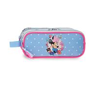 Joumma Disney Estuche doble Minnie Flowers Poliéster 23x9x7 cm Azul claro