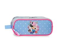 Joumma Disney Minnie Flowers Estuche Doble Azul Claro 23x9x7 cm Poliéster