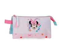 Joumma Disney Minnie Happy To Be Me Estuche Triple Rosa 22x12x5 cm Poliéster
