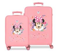 Joumma Disney Minnie Happy To Be Me Juego de Maletas Rosa 55/65 cm Rígida ABS Cierre de combinación Lateral 91L 5,6kg 4 Ruedas Dobles Equipaje de Mano