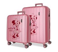 Joumma Disney Minnie Love Juego de Maletas Rosa 55/65 cms rígida 6,8 kgs Cierre TSA Integrado ABS 6,8 kgs 109L Extensible Equipaje de Mano