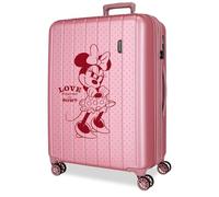 Joumma Disney Minnie Love Maleta Mediana Rosa 48x65x27 cms rígida 3,5 kgs Cierre TSA Integrado ABS 3,5 kgs 72L Extensible