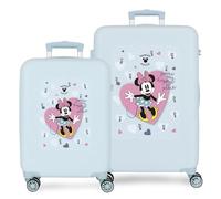 Joumma Disney Minnie My Happy Place Juego de Maletas Azul 55/65 cms Rígido 7,28 kgs Cierre de combinación Lateral ABS 7,28 kgs 91L Equipaje de Mano