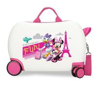 Joumma Disney Minnie Party Maleta de Cabina Blanco Maleta Infantil, Rígida ABS Cierre de combinación Lateral 28,4L 2 kgs 4 Ruedas Dobles Equipaje Mano