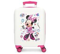 Joumma Disney Minnie Party Maleta de Cabina Blanco Maleta Infantil, Rígida ABS Cierre de combinación Lateral 28,4L 2 kgs 4 Ruedas Dobles Equipaje Mano