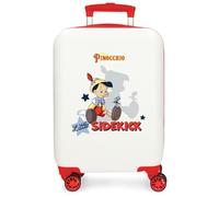 Disney Joumma Pinocchio & Litle Sidekick Maleta de Cabina Blanco 33x50x20 cms Rígida ABS Cierre de combinación Lateral 28,4L 2 kgs 4 Ruedas Dobles Equipaje Mano