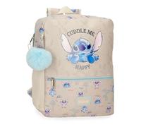 Disney Joumma Stitch Cuddle Me happy Mochila Escolar Beige 25x33x12 cms Poliéster