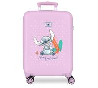 Joumma Disney Stitch from Hawaii Maleta de Cabina Lila 38x55x20 cm Rígida ABS Cierre de combinación Lateral 35L 2,5kg 4 Ruedas Dobles Equipaje de Mano