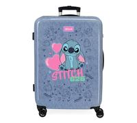 Joumma Disney Stitch Hearts Maleta Mediana Azul 46x65x23 cms Rígido 3 kgs Cierre de combinación Lateral ABS 3 kgs 56L