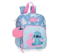 Joumma Disney Stitch Hearts Mochila de Paseo pequeña Azul 19x24x10 cms Poliéster 4,56L