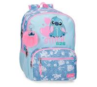 Joumma Disney Stitch Hearts Mochila Escolar Doble Compartimento 15,6" Azul 32x44x17 cms Poliéster 23,94L