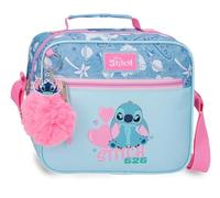 Joumma Disney Stitch Hearts Neceser Adaptable con Bandolera Azul 23x20x9 cms Poliéster