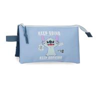 Joumma Disney Stitch Keep Going Estuche Triple Azul 22x12x5 cm Poliéster