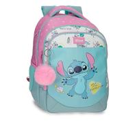 Joumma Disney Mochila escolar Stitch Little Destruction – Doble compartimento 15,6" Turquesa/Verde