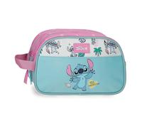 Joumma Disney Stitch Little Destruction Neceser Dos Compartimentos Adaptable Turquesa Verde 26x16x11 cm PVC