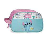 Joumma Disney Stitch Little Destruction Neceser Dos Compartimentos Adaptable Turquesa Verde 26x16x11 cm PVC