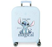Joumma Disney Stitch You Are Magical Maleta de Cabina Azul 40x55x20 cms Rígida ABS Cierre TSA 37L 2,74 kgs 4 Ruedas Dobles Equipaje Mano