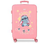 Joumma Disney Stitch You & Me Maleta Mediana Rosa 46x65x23 cm Rígida ABS Cierre de combinación Lateral 56L 3,1kg 4 Ruedas Dobles