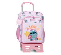 Joumma Disney Stitch You & Me Mochila Escolar con Carro Malva 30x40x13 cm Poliéster 15,6L