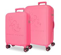 Joumma Disney Traveling with Minnie Juego de Maletas Fucsia 44x65x26 cm Rígida ABS Cierre de combinación Integrado 95L 5,8kg 4 Ruedas Dobles Equipaje de Mano