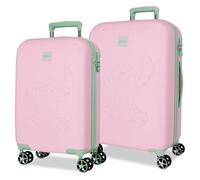 Joumma Disney Travelling with Stitch Juego de Maletas Rosa 55/60 cms Rígido 6,26 kgs Cierre TSA ABS 6,26 kgs 100,64L Equipaje de Mano