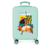 Joumma Disney Vaiana Sea Vibes Maleta de Cabina Turquesa Azul 38x55x20 cm Rígida ABS Cierre de combinación Lateral 34L 2,6kg 4 Ruedas Dobles Equipaje de Mano