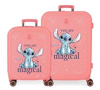 Joumma Disney You Are Magical Juego de Maletas Coral 55/70 cms Rígido 7,54 kgs Cierre TSA Integrado ABS 7,54 kgs 116L Equipaje de Mano