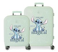 Joumma Disney You Are Magical Juego de Maletas Verde 55/70 cms Rígido 7,54 kgs Cierre TSA Integrado ABS 7,54 kgs 116L Equipaje de Mano