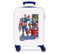Joumma Marvel Avengers Power Squad Maleta de Cabina Blanco 38x55x20 cm Rígida ABS Cierre de combinación Lateral 34L 2,6kg 4 Ruedas Dobles Equipaje de Mano