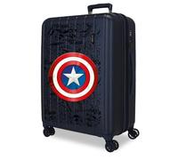 Joumma Marvel Captain America Maleta Mediana Azul 48x65x27 cms rígida 3,5 kgs Cierre TSA Integrado ABS 3,5 kgs 72L Extensible