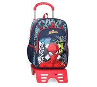 Joumma Marvel Grafity of Spiderman Mochila Escolar con Carro Marino 30x40x13 cm Poliéster 15,6L