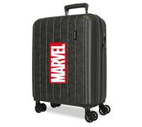Joumma Marvel Logo Maleta de Cabina Antracita 40x55x20 cms rígida 2,8 kgs Cierre TSA Integrado ABS 2,8 kgs 37L Extensible Equipaje de Mano