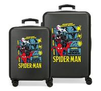 Joumma Marvel Spider-Man Urban Hero Juego de Maletas Negro 46x65x23 cm Rígida ABS Cierre de combinación Lateral 91L 5,6kg 4 Ruedas Dobles Equipaje de Mano
