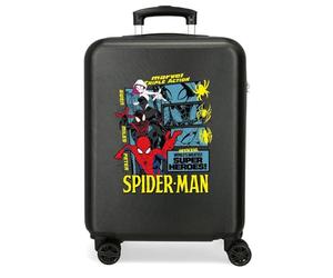 Joumma Marvel Spider-Man Urban Hero Maleta de Cabina Negro 38x55x20 cm Rígida ABS Cierre de combinación Lateral 34L 2,6kg 4 Ruedas Dobles Equipaje de Mano