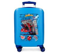 Joumma Marvel Spiderman Wall Crawler Maleta de Cabina Azulon 33x50x20 cm Rígida ABS Cierre de combinación Lateral 28,4L 2,3kg 4 Ruedas Dobles