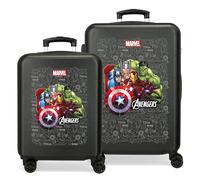 Joumma Marvel Team Avengers Juego de Maletas Negro 55/65 cms Rígida ABS Cierre de combinación Lateral 91L 6 kgs Equipaje de Mano