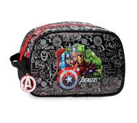 Joumma Marvel Team Avengers Neceser Dos Compartimentos Adaptable Negro 26x16x11 cm PVC