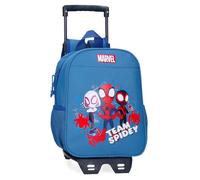 Joumma Marvel Team Spidey Mochila Preescolar con Carro Azul 23x28x10 cms Poliéster 6,44L