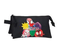 Joumma Marvel Versus Spidey Estuche Triple, Negro, Poliéster | 22x12x5 cms