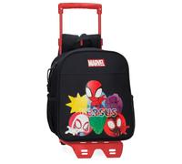 Joumma Marvel Versus spidey Mochila Preescolar, Negro, 23x25x10 cms | con Carro
