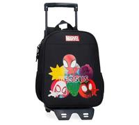 Joumma Marvel Versus Spidey Mochila Preescolar con Carro Negro 21x25x10 cms Poliéster 6,44L