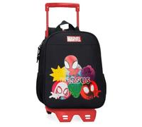 Joumma Marvel Versus Spidey Mochila Preescolar, Negro, Poliéster | con Carro