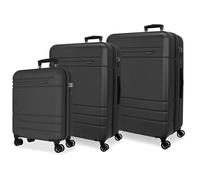 Joumma Movom Galaxy Juego de Maletas Antracita 55/68/78 cm Rígida ABS Candado de combinación Integrado 221L 11,4kg 4 Ruedas Dobles Extensible Equipaje de Mano