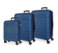 Joumma Movom Galaxy Juego de Maletas Marino 55/68/78 cm Rígida ABS Candado de combinación Integrado 221L 11,4kg 4 Ruedas Dobles Extensible Equipaje de Mano