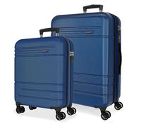 Joumma Movom Galaxy Juego de Maletas Marino 55/68 cm Rígida ABS Candado de combinación Integrado 111L 6,5kg 4 Ruedas Dobles Extensible Equipaje de Mano